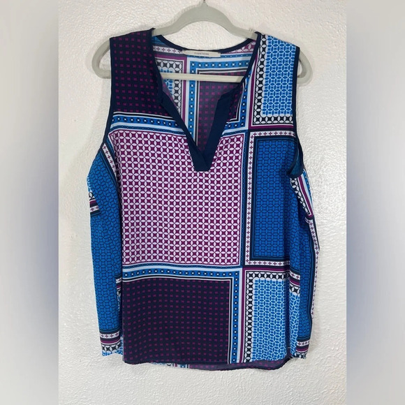 41 Hawthorn Sleeveless V-Neck Multi Color Blouse Women’s XL Casual Coastal - Picture 1 of 11